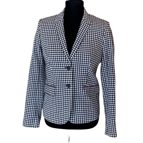 Brooks Brothers Red Fleece black & cream seersucker checkered blazer Size 4 - Picture 1 of 13